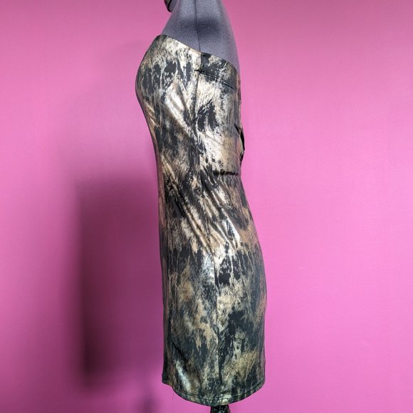 Ripe - Criss-Cross metallic splash Strapless Dress in Bronze & Black bnwot - Picture 2 of 8